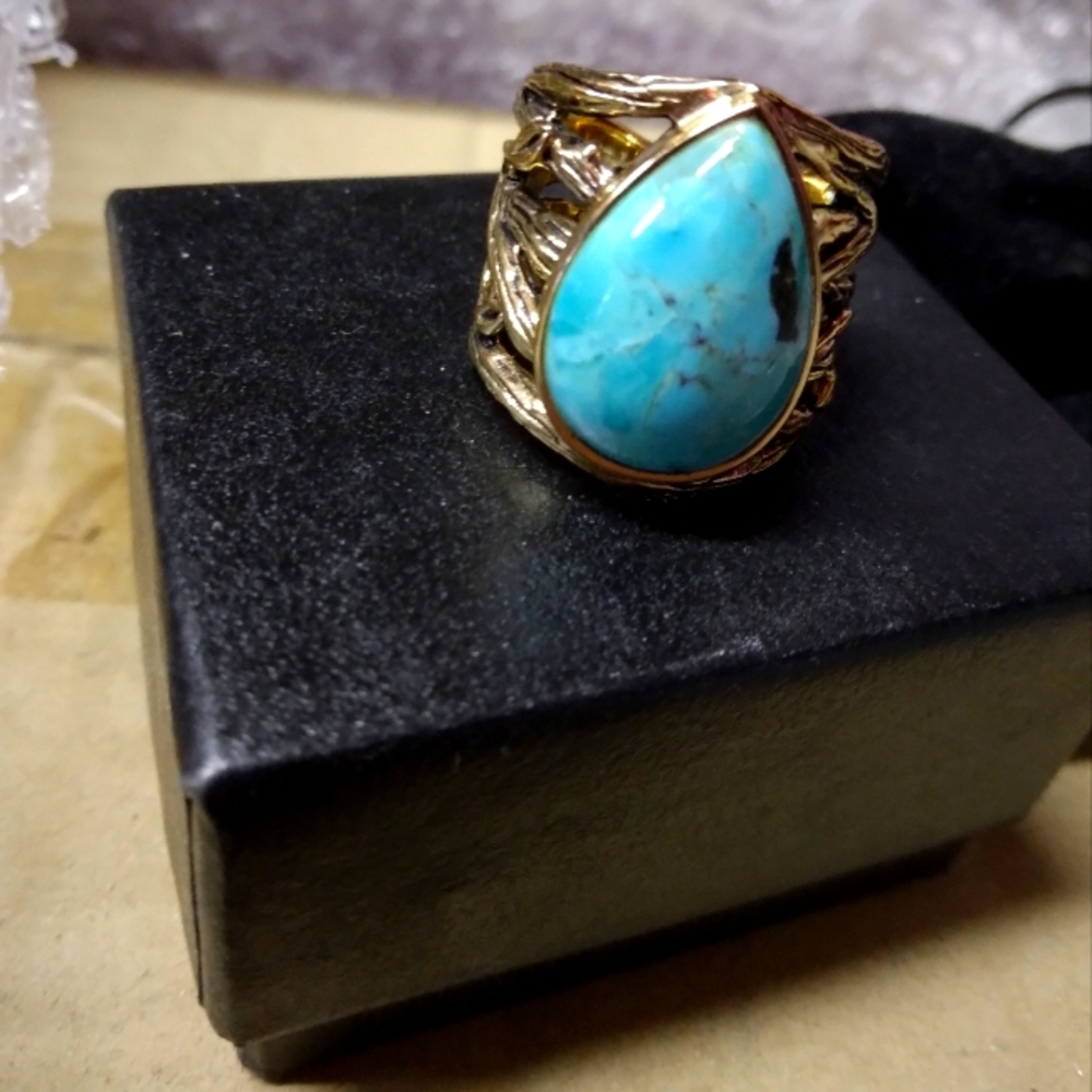 Studio Barse Gold and Turquoise Statement Ring